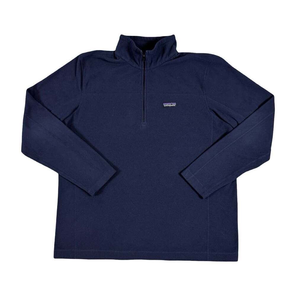Patagonia Men’s Blue Fleece 1/4 Zip Mock Neck Pullover Logo Sweatshirt Size XL